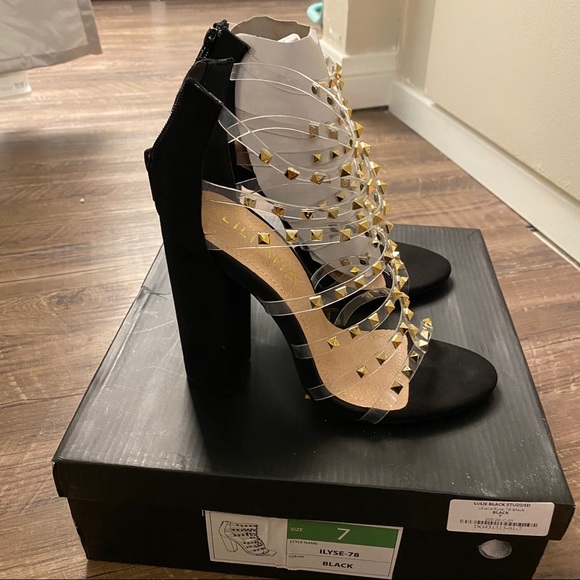 Liliana ilyse black heel with clear strap - Picture 3 of 6